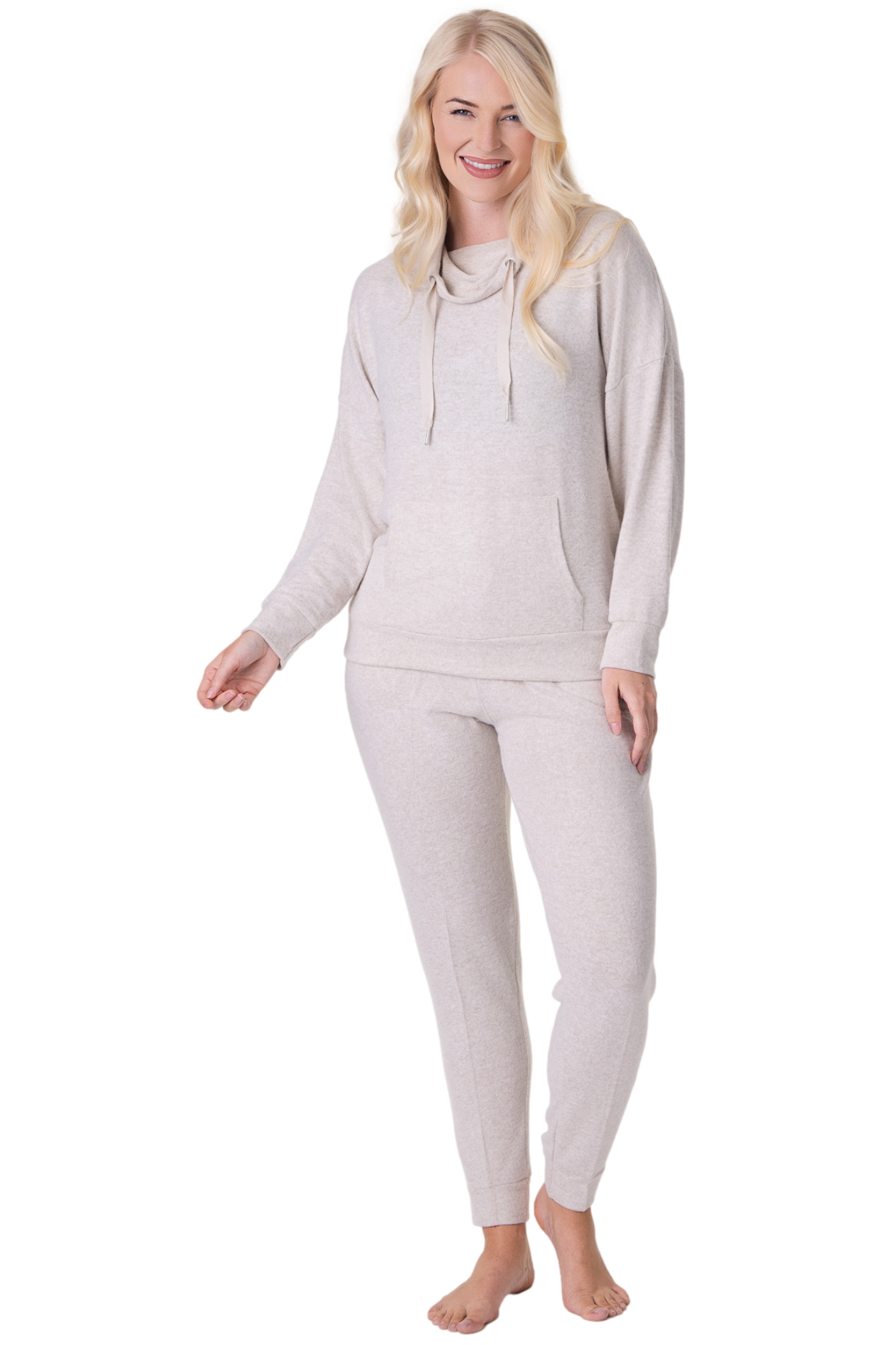 Womens Comfy Fit Marl Hacci Pyjama sets