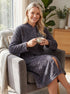 Womens Soft Fleece Floral Full Length Button Up Housecoats