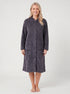 Womens Soft Fleece Floral Full Length Button Up Housecoats