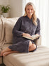Womens Soft Fleece Floral Full Length Button Up Housecoats