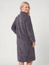 Womens Soft Fleece Floral Full Length Button Up Housecoats