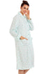 Womens Floral Mock Quilt Button Housecoat