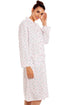 Womens Floral Mock Quilt Button Housecoat