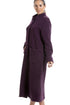 Womens Soft Fleece Floral Full Length Button Up Housecoats