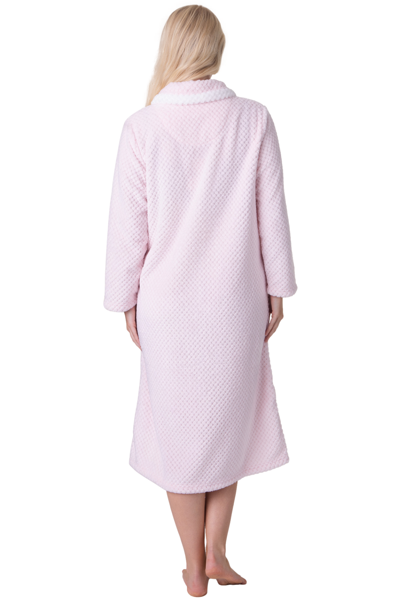 Camille Women's Supersoft Fleece Button Front Housecoat with Pockets