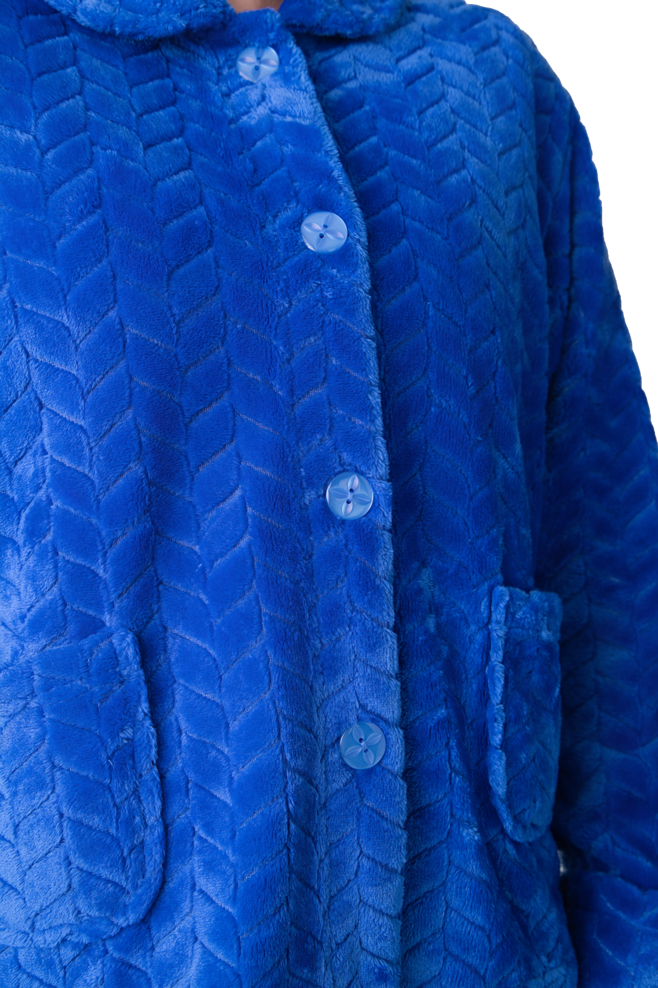 Womens Supersoft Button Front Embossed Bed Jacket
