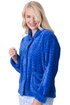 Womens Supersoft Button Front Embossed Bed Jacket