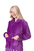 Womens Supersoft Button Front Embossed Bed Jacket