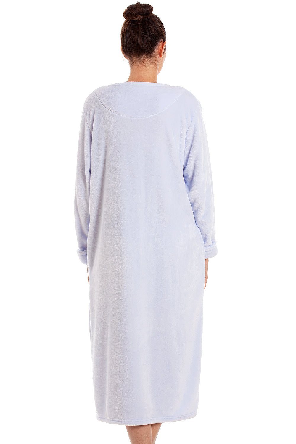 Womens Floral Embroidered Luxury Soft Fleece Housecoat