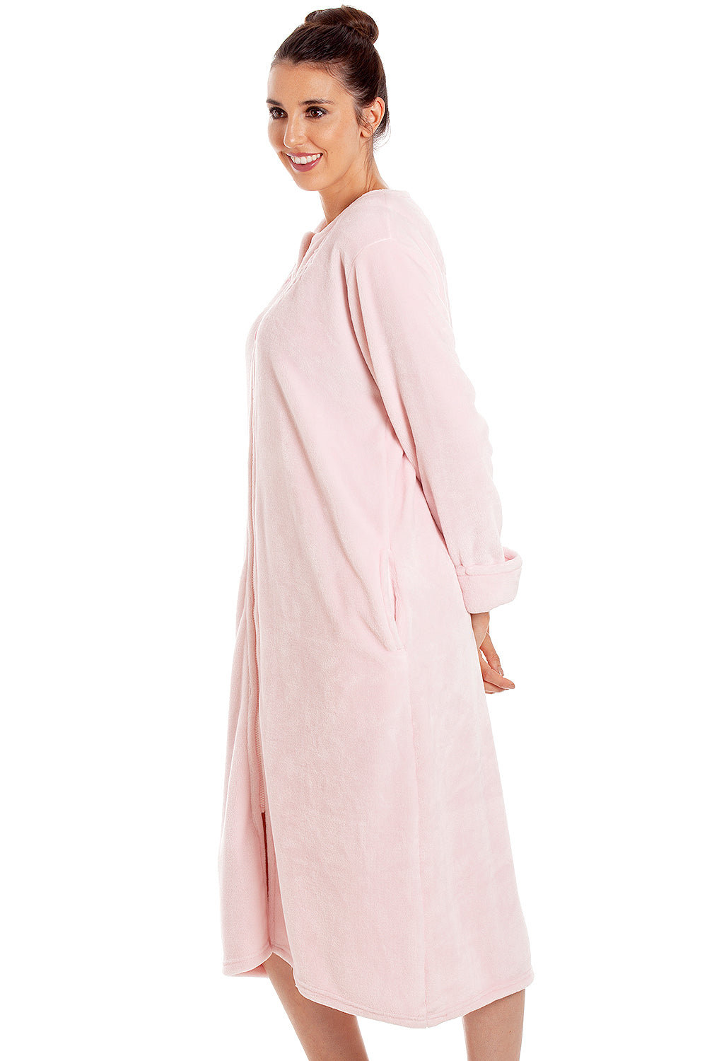 Womens Luxury Soft Fleece Pink Housecoat