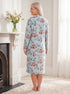 Womens Supersoft Fleece Floral Katie Zip Bathrobe