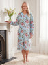 Womens Supersoft Fleece Floral Katie Zip Bathrobe