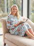 Womens Supersoft Fleece Floral Katie Zip Bathrobe