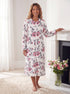 Womens Supersoft Fleece Floral Katie Zip Bathrobe