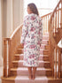 Womens Supersoft Fleece Floral Katie Zip Bathrobe