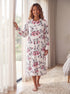 Womens Supersoft Fleece Floral Katie Zip Bathrobe