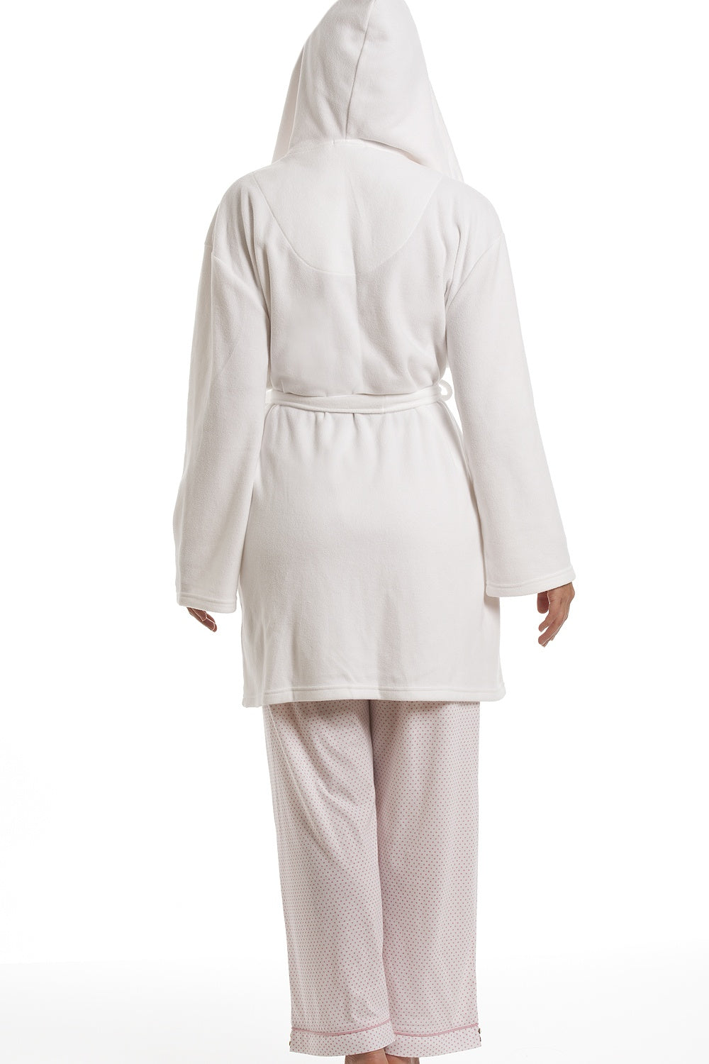 Womens Supersoft Fleece Hooded Bathrobe