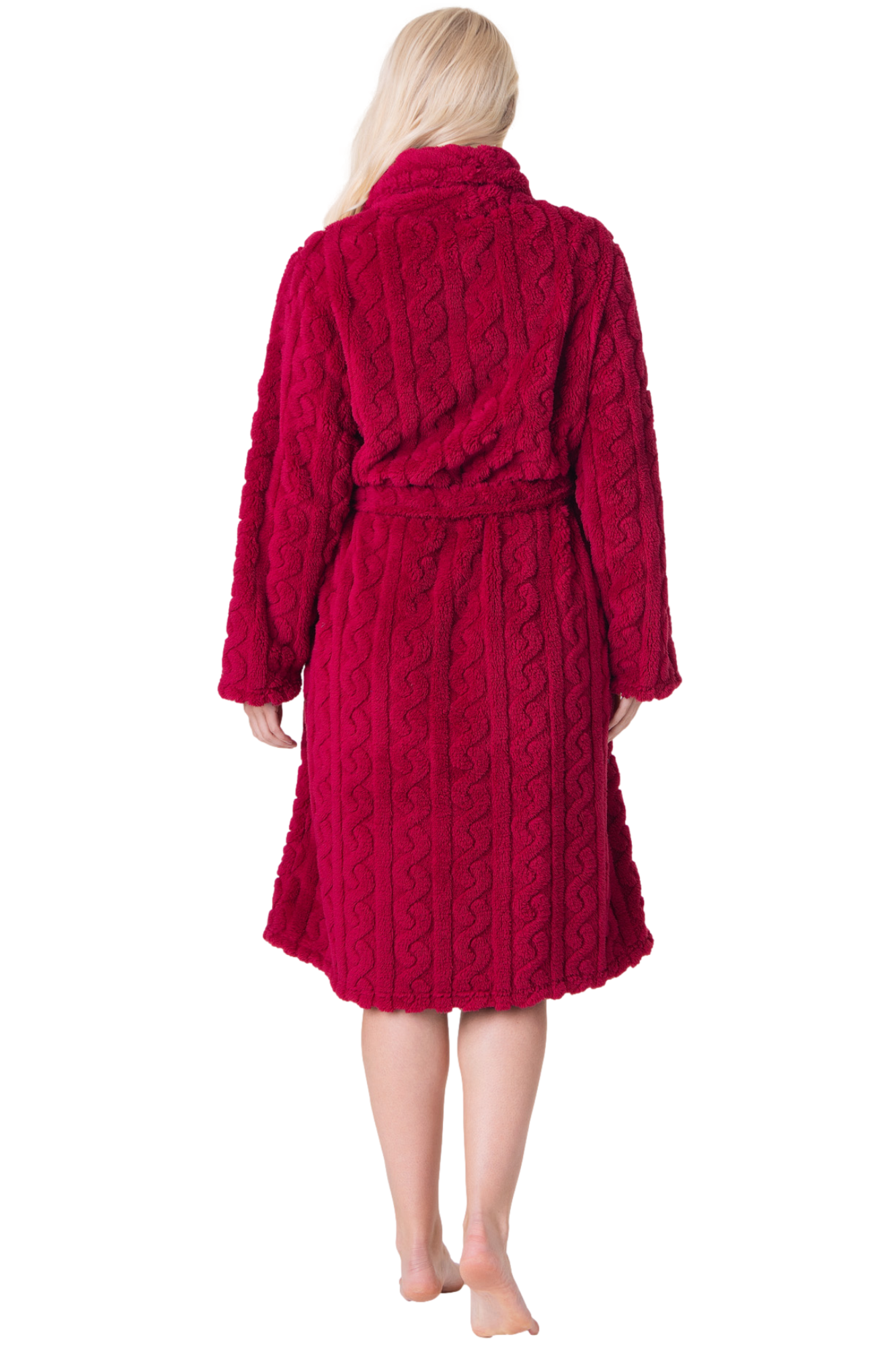 Womens Supersoft Luxury Fleece Jaquard Bathrobe