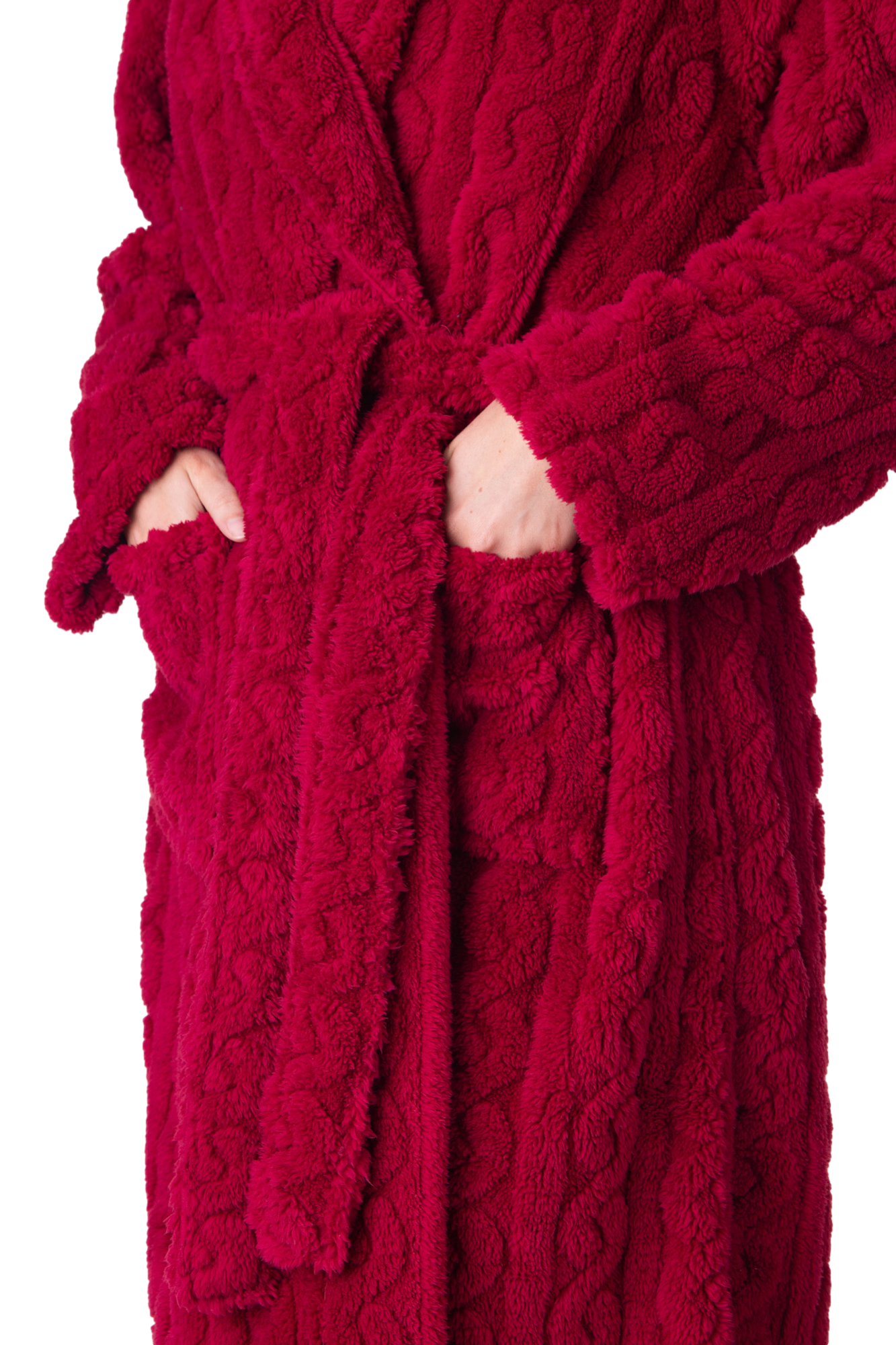 Womens Supersoft Luxury Fleece Jaquard Bathrobe