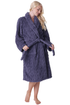 Womens Supersoft Luxury Fleece Jaquard Bathrobe