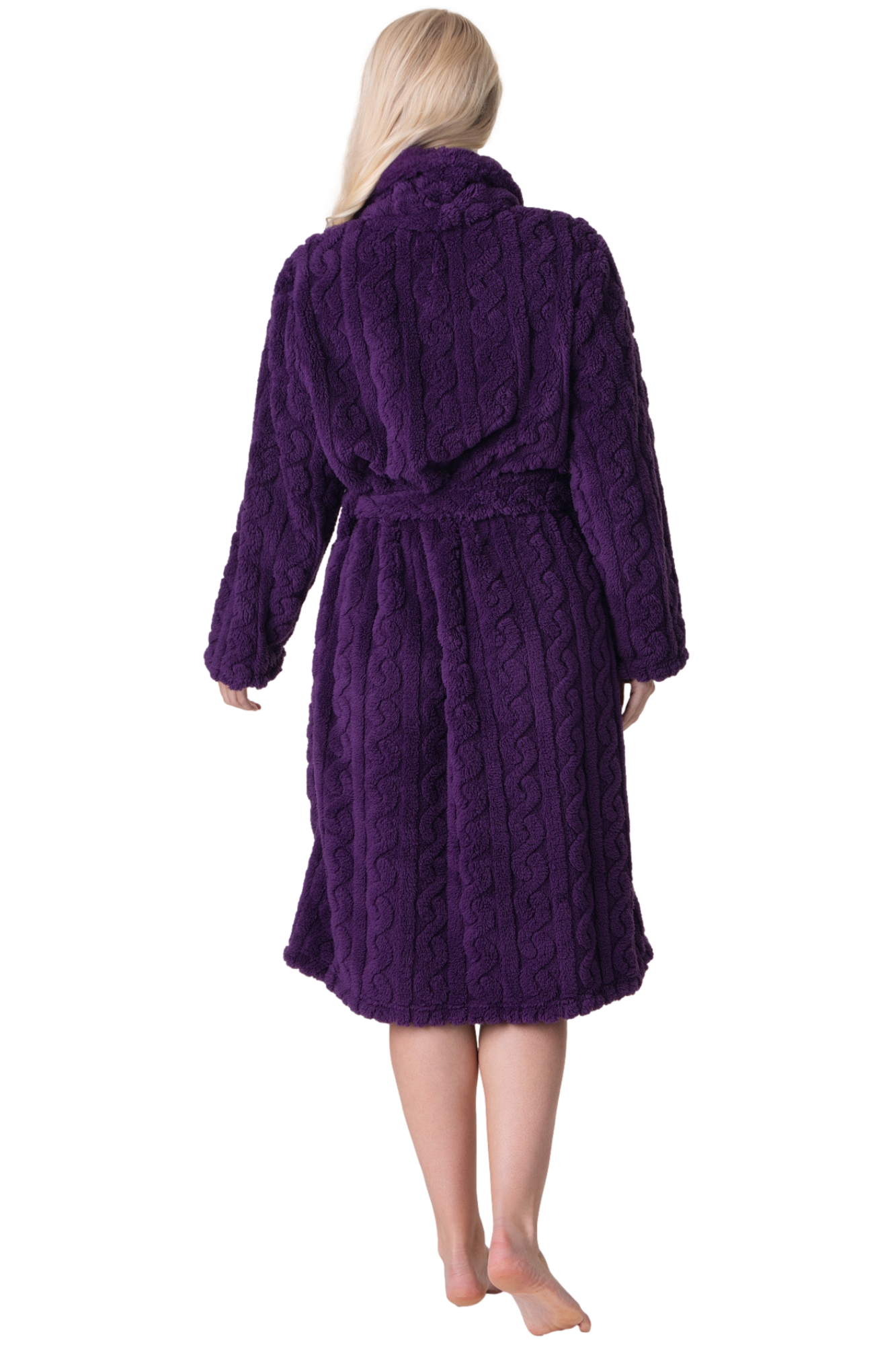 Womens Supersoft Luxury Fleece Jaquard Bathrobe