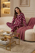 Womens Supersoft Fleece Star Print Pyjama Set