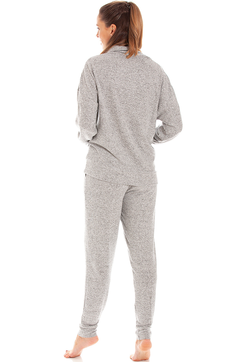 Womens Comfy Fit Marl Hacci Pyjama sets