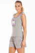 Womens 100% Cotton Pug & Cat Short Pyjama Set