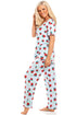 Womens Full Length Floral Print Spandex Pyjama Set