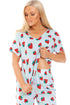 Womens Full Length Floral Print Spandex Pyjama Set