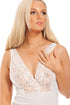 Camille Women's Full Slip Chemise Dress Elegant Lace Nightwear