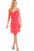 Coral Humming Bird Print Wrap And Chemise Set