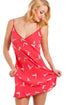 Coral Humming Bird Print Wrap And Chemise Set