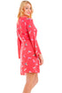Coral Humming Bird Print Wrap And Chemise Set