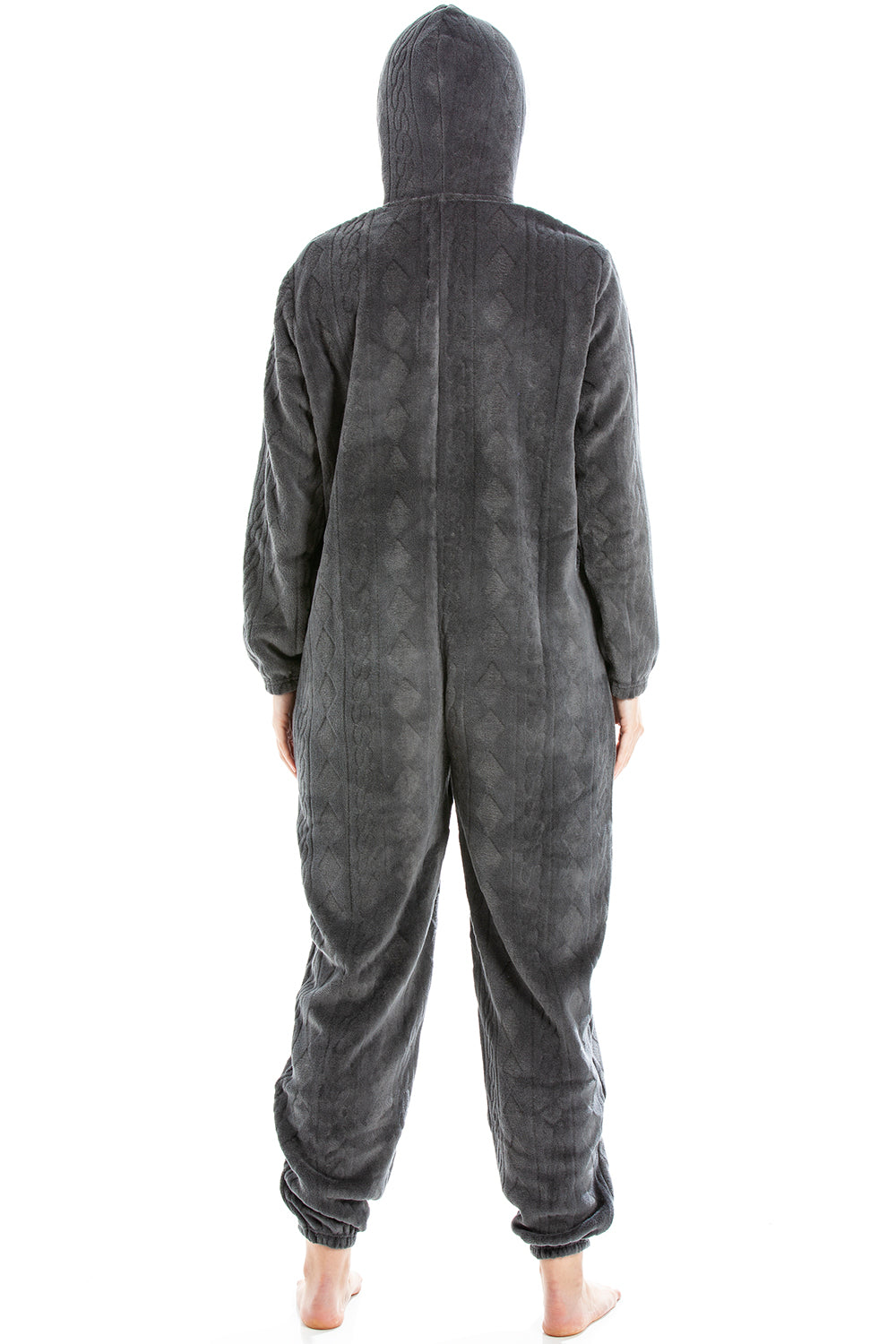 Camille Women's Hooded Super Soft Fleece Onesie Ladies Zip Jumpsuit