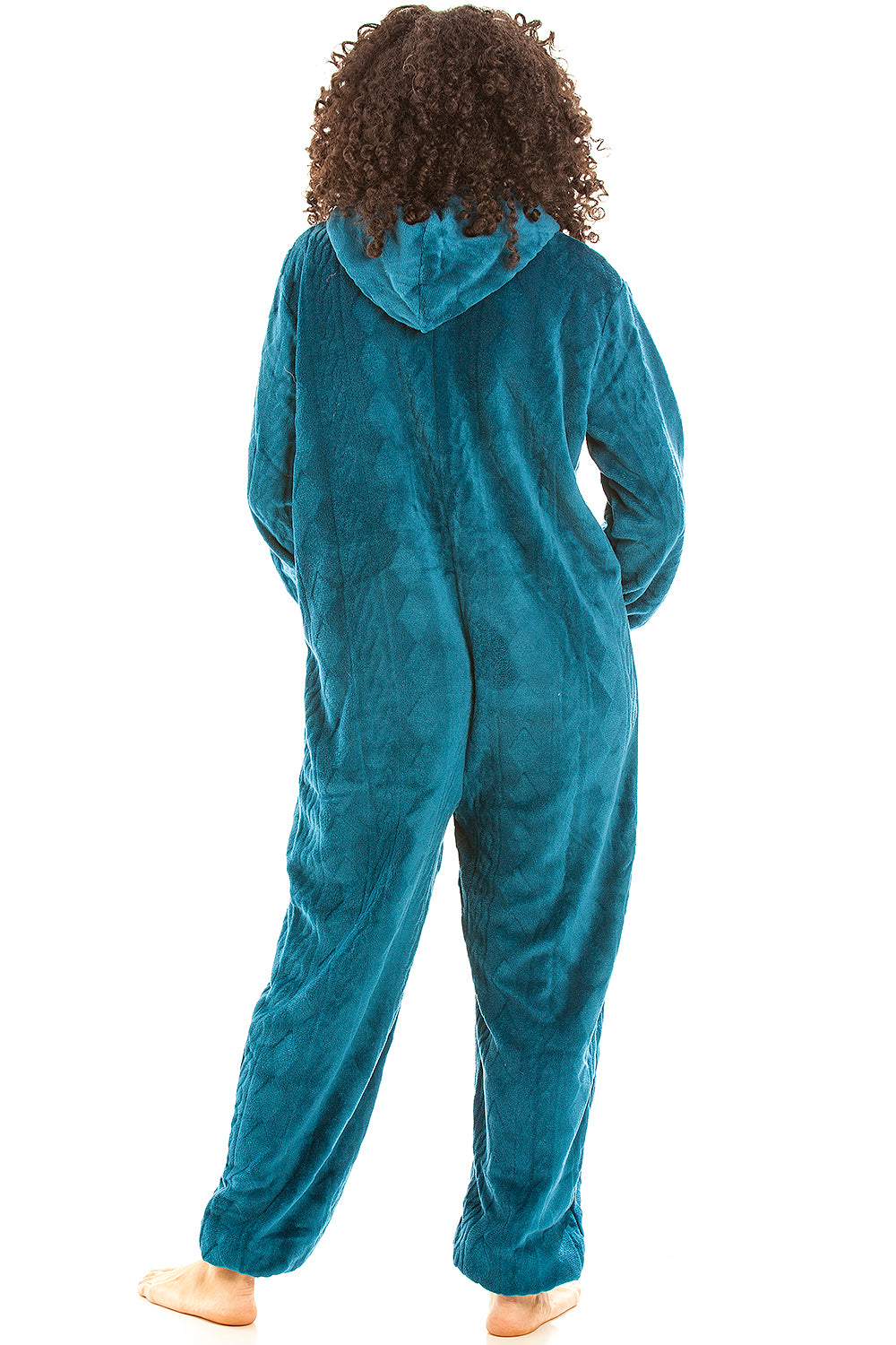 Camille Women's Hooded Super Soft Fleece Onesie Ladies Zip Jumpsuit
