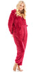 Camille Women's Hooded Super Soft Fleece Onesie Ladies Zip Jumpsuit