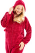 Camille Women's Hooded Super Soft Fleece Onesie Ladies Zip Jumpsuit