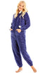Camille Women's Hooded Super Soft Fleece Onesie Ladies Zip Jumpsuit