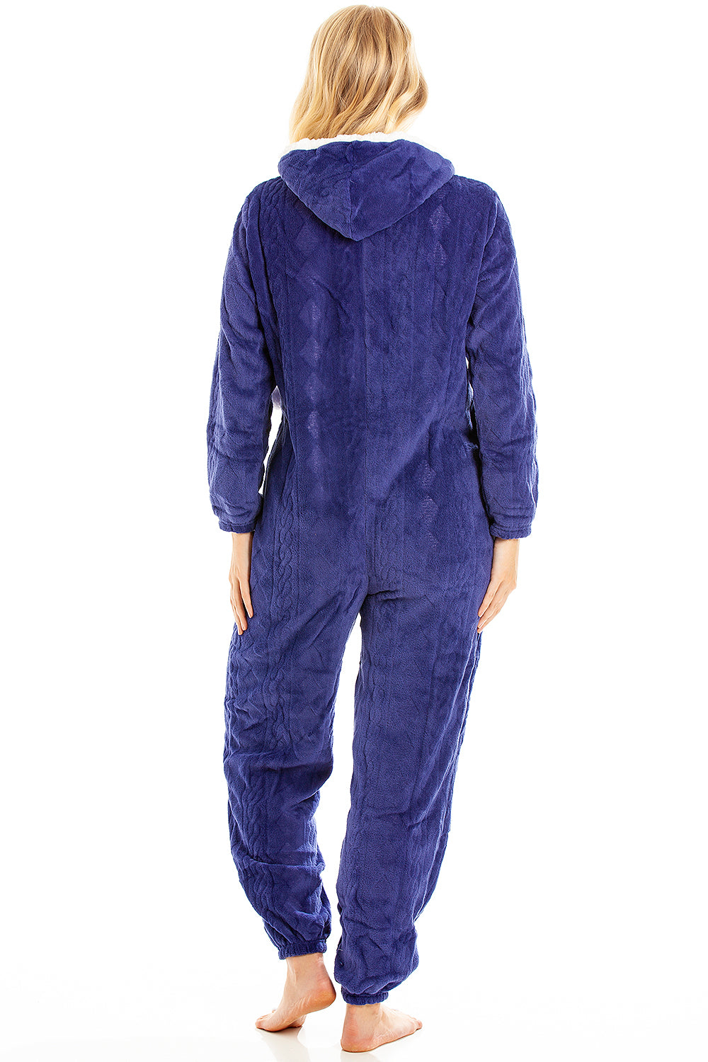 Camille Women's Hooded Super Soft Fleece Onesie Ladies Zip Jumpsuit