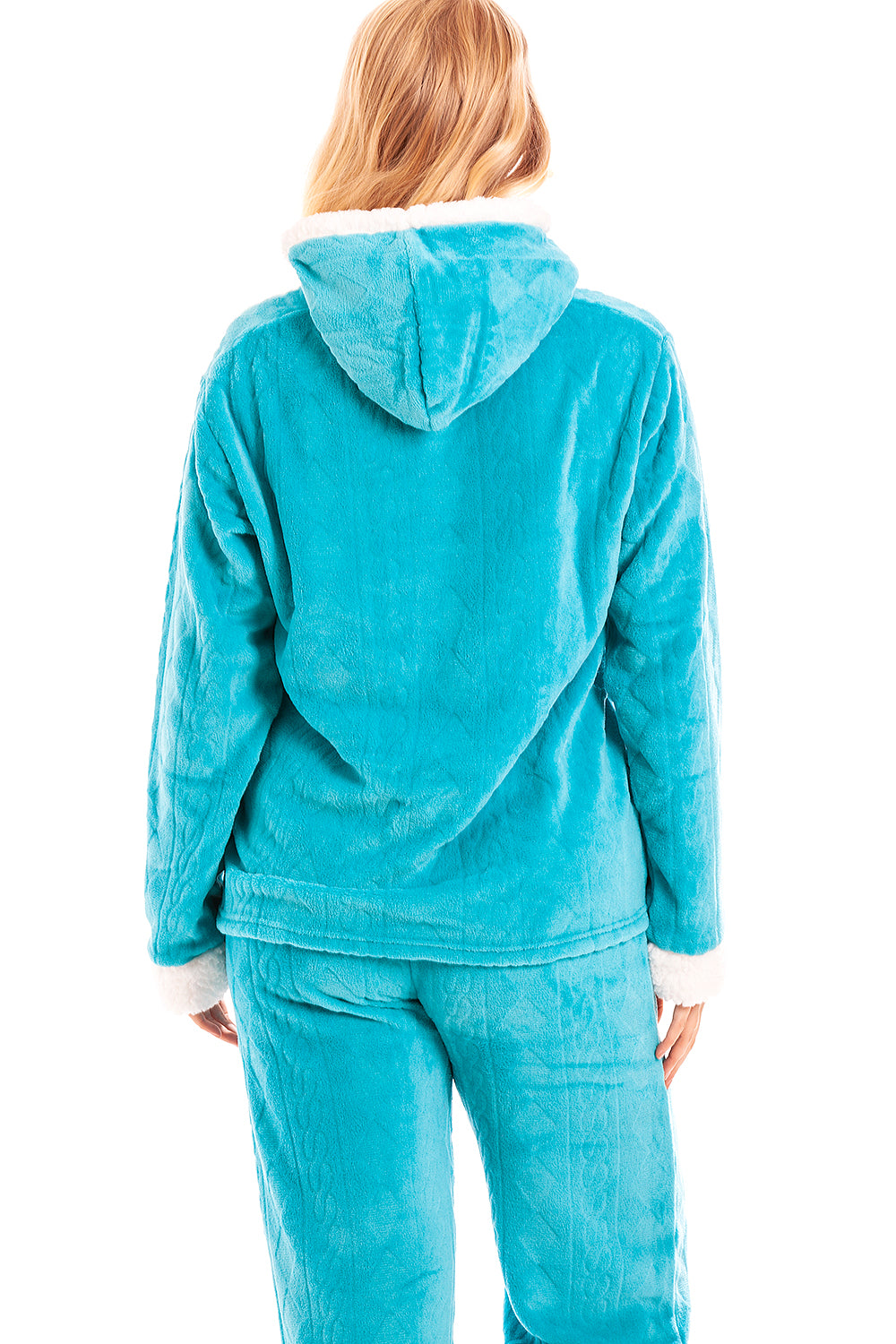 Camille Women's Hooded Pyjama Set Long Sleeve Fleece Nightwear