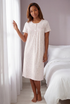 Camille Womens Classic 100% Organic Cotton Short Sleeve Nightdress