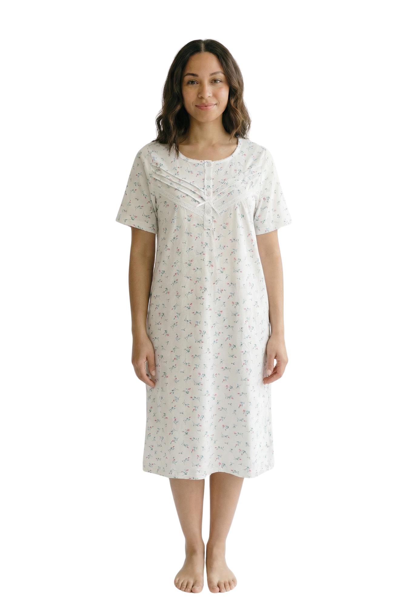 Camille Womens Classic 100% Organic Cotton Short Sleeve Nightdress