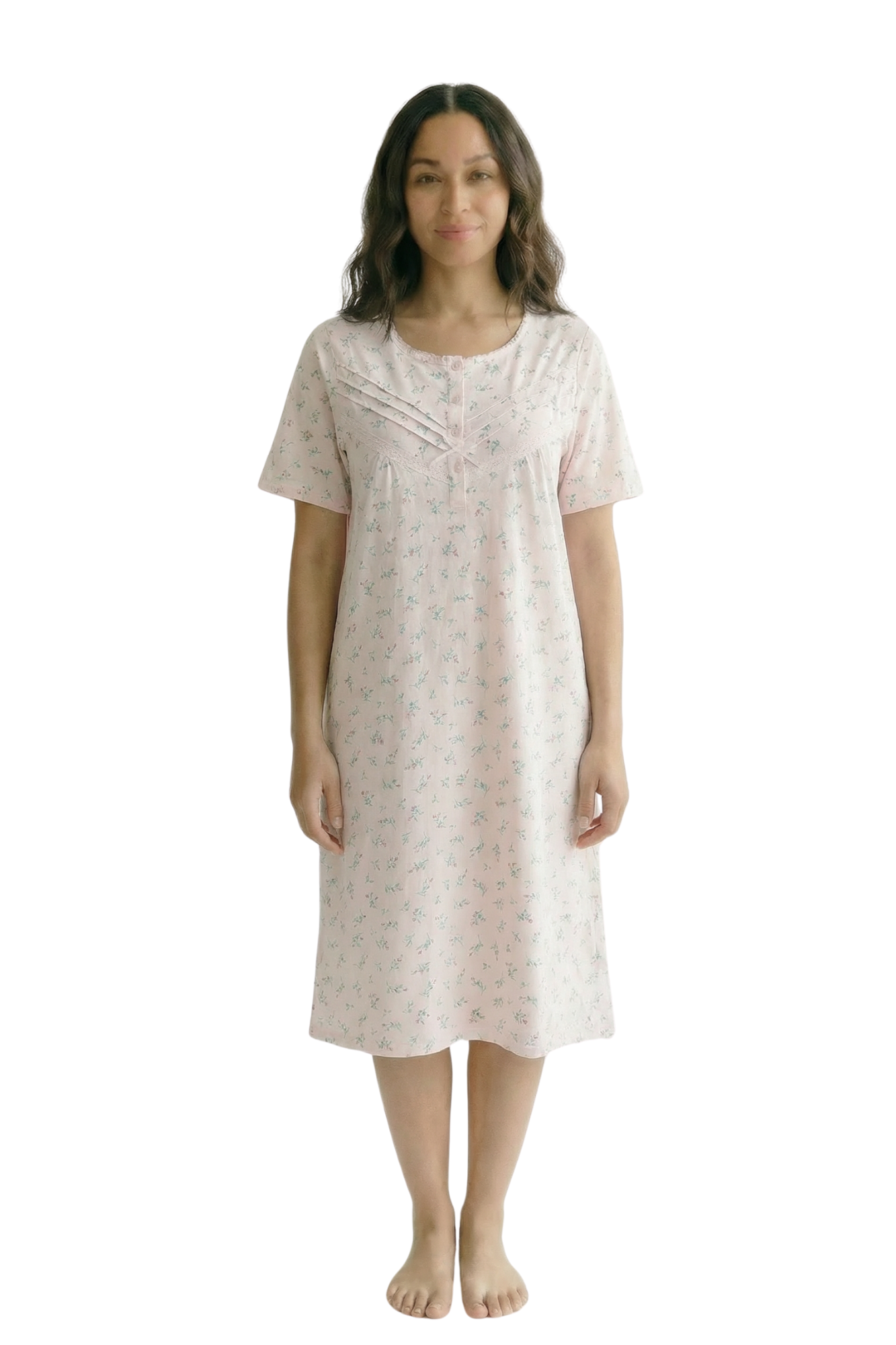 Camille Womens Classic 100% Organic Cotton Short Sleeve Nightdress