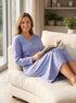Camille Womens 100% Organic Cotton Classic Long Sleeve Nightdress