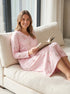 Camille Womens 100% Organic Cotton Classic Long Sleeve Nightdress