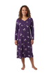 Camille Womens 100% Organic Cotton Classic Long Sleeve Nightdress