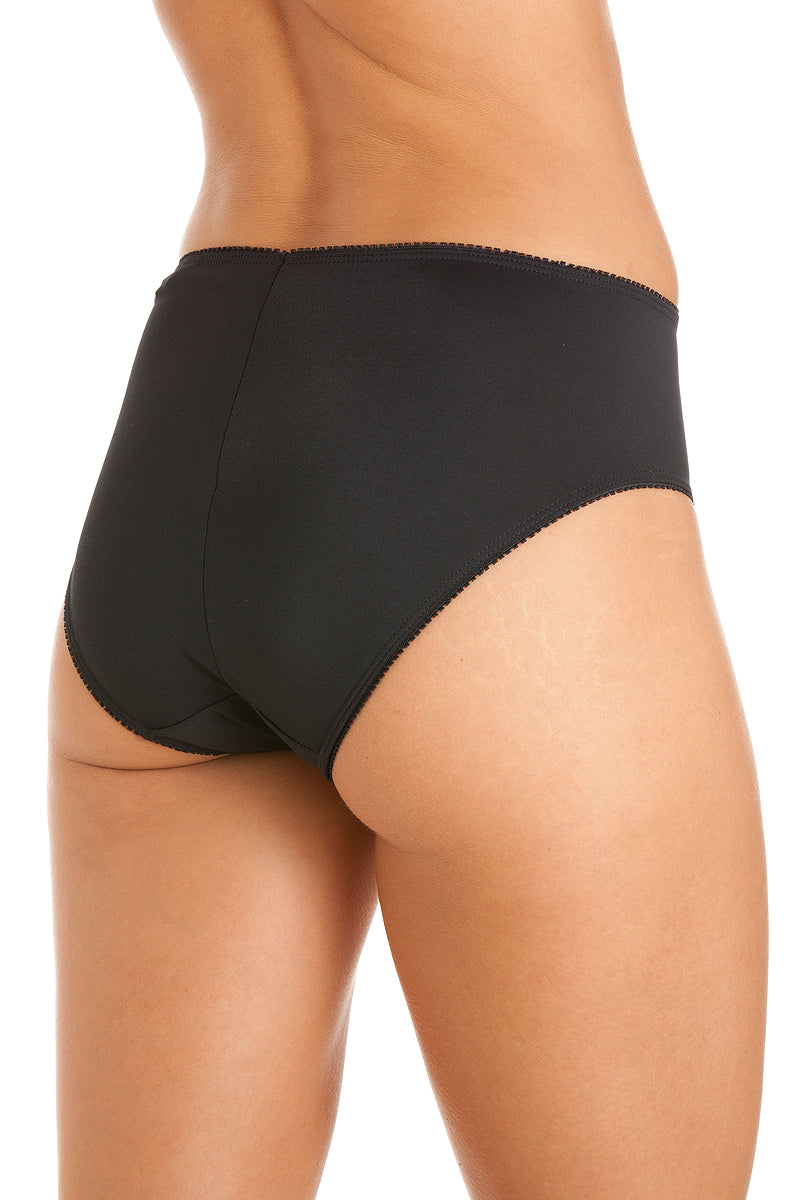 Womens Two Pack Black High Waist Briefs