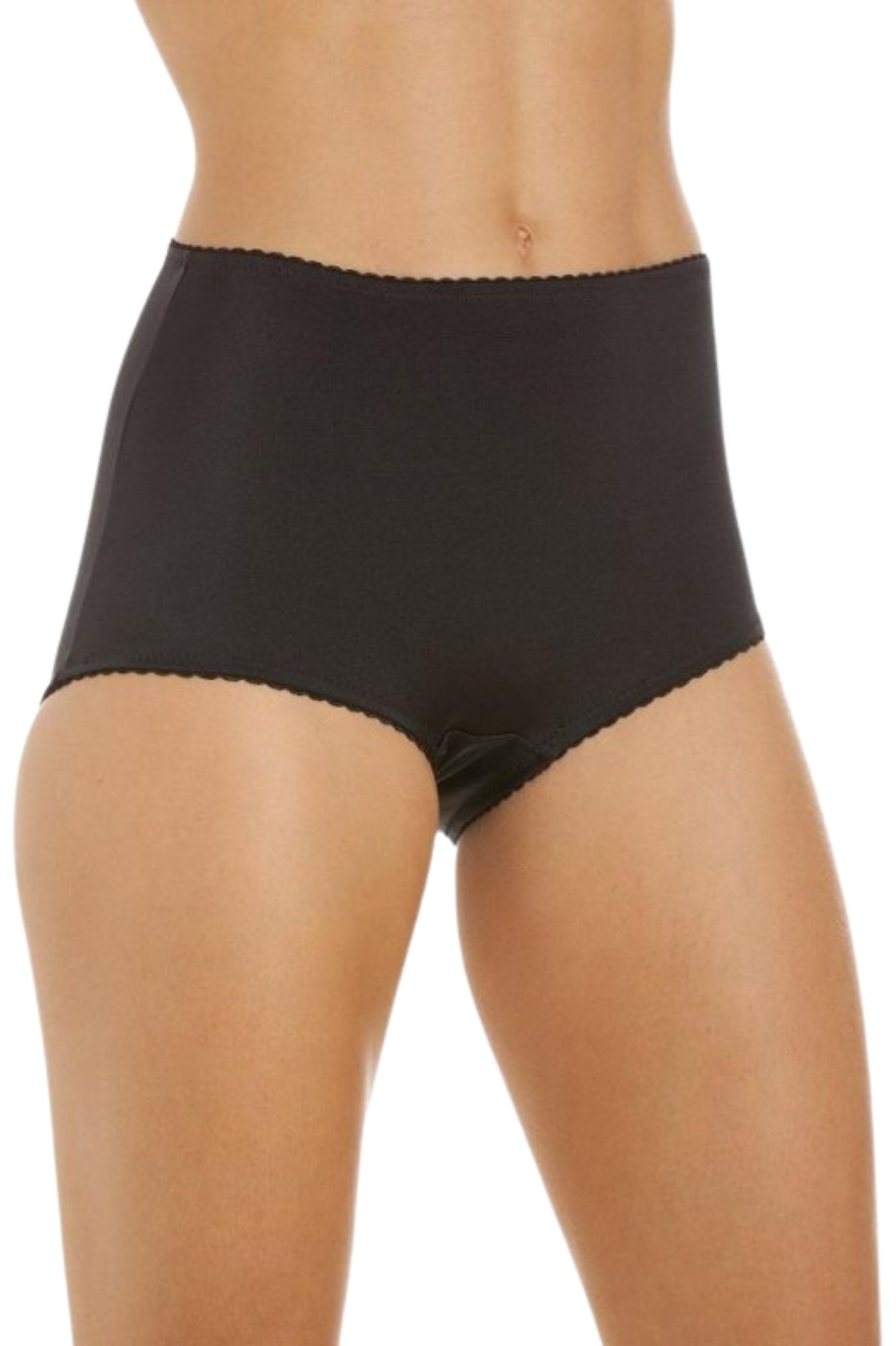 Womens Two Pack Smooth High Waist Black Control Briefs