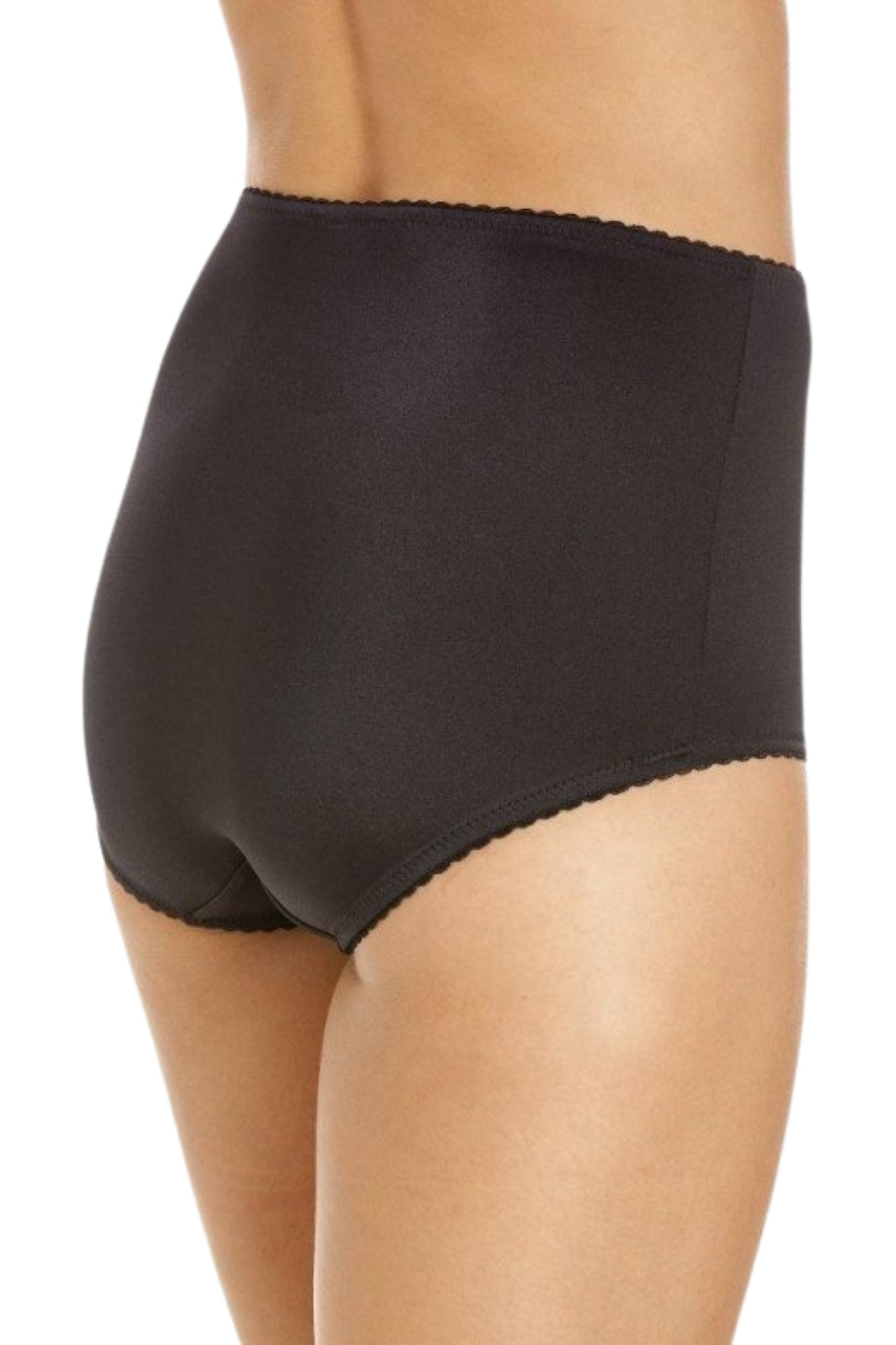 Womens Two Pack Smooth High Waist Black Control Briefs